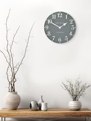 Thomas Kent Clocks Grey Large Arabic Flax Wall Clock - Image 1 of 5