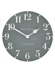 Thomas Kent Clocks Grey Large Arabic Flax Wall Clock - Image 2 of 5