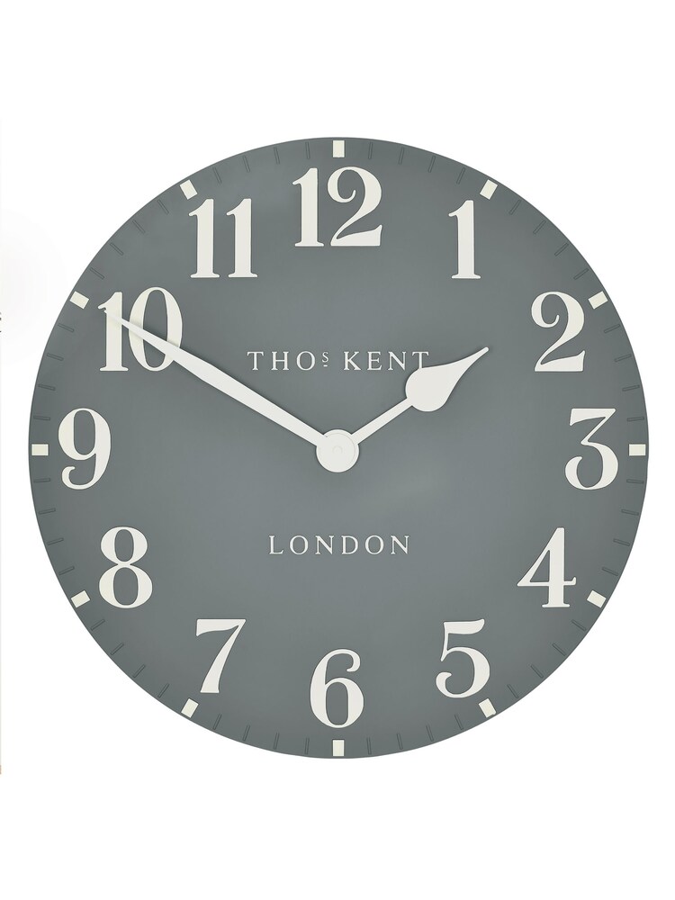 Thomas Kent Clocks Grey Large Arabic Flax Wall Clock - Image 2 of 5