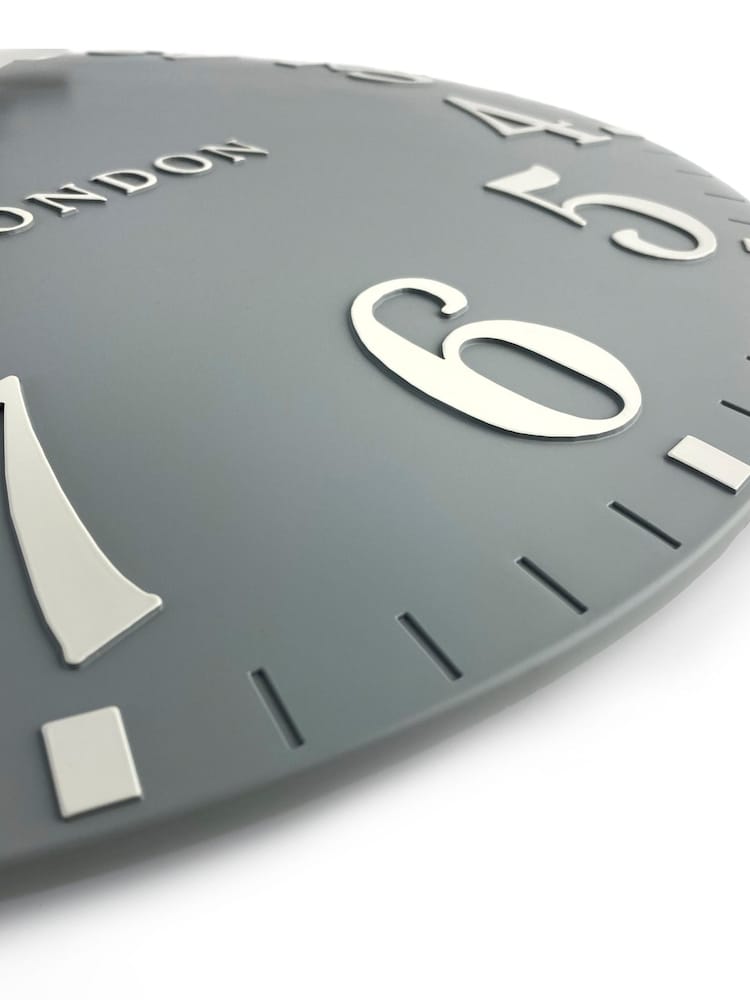 Thomas Kent Clocks Grey Large Arabic Flax Wall Clock - Image 5 of 5