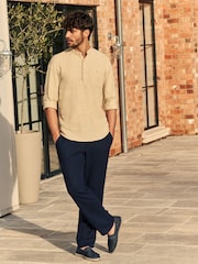 Stone Natural Overhead Linen Blend Long Sleeve Shirt - Image 2 of 9