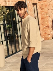 Stone Natural Overhead Linen Blend Long Sleeve Shirt - Image 3 of 9