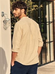 Stone Natural Overhead Linen Blend Long Sleeve Shirt - Image 4 of 9