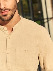 Stone Natural Overhead Linen Blend Long Sleeve Shirt - Image 5 of 9