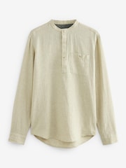Stone Natural Overhead Linen Blend Long Sleeve Shirt - Image 7 of 9