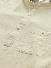 Stone Natural Overhead Linen Blend Long Sleeve Shirt - Image 8 of 9