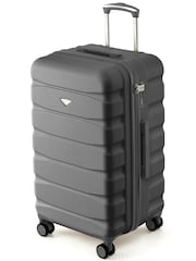Flight Knight Grey 70cm Trunk Suitcase Hard Shell Checked Luggage Long-Haul Travel Large Capacity Interior & TSA Lock Approved on Most UK  Airlines - Image 1 of 1
