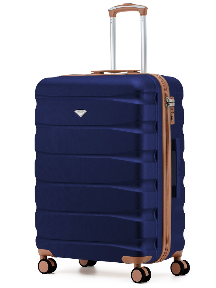 Flight Knight Dark Blue 8 Wheel ABS Hard Case Hold Suitcase - Image 2 of 4 Flight Knight Dark Blue 8 Wheel ABS Hard Case Hold Suitcase - Image 2 of 4