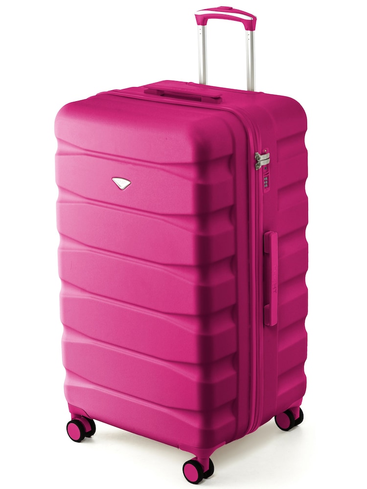 Flight Knight Bright Pink 80cm Trunk Suitcase Hard Shell Checked Luggage Long-Haul Travel Large Capacity Interior & TSA Lock Approved on Most UK  Airlines - Image 1 of 1