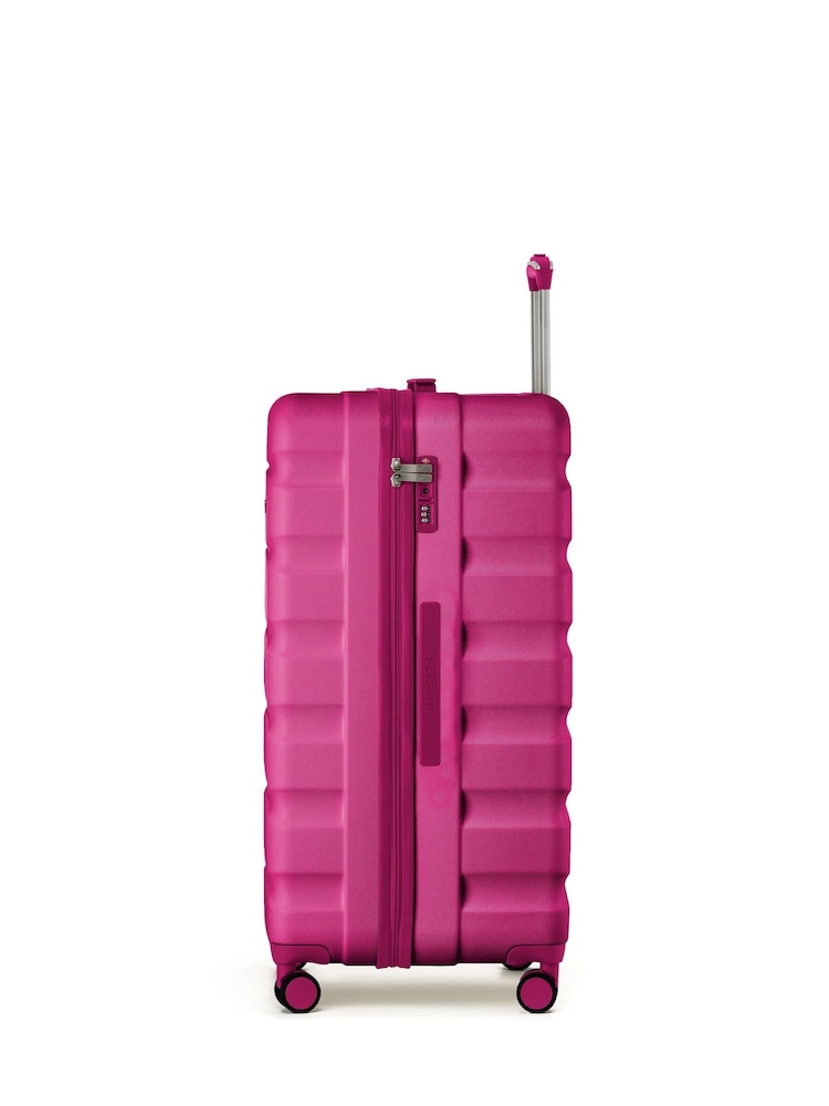 Flight Knight Bright Pink 80cm Trunk Suitcase Hard Shell Checked Luggage Long-Haul Travel Large Capacity Interior & TSA Lock Approved on Most UK  Airlines - Image 2 of 3