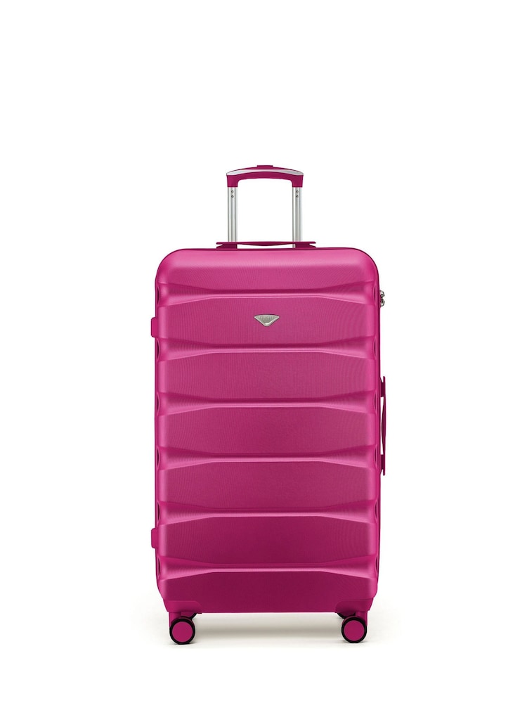 Flight Knight Bright Pink 80cm Trunk Suitcase Hard Shell Checked Luggage Long-Haul Travel Large Capacity Interior & TSA Lock Approved on Most UK  Airlines - Image 3 of 3