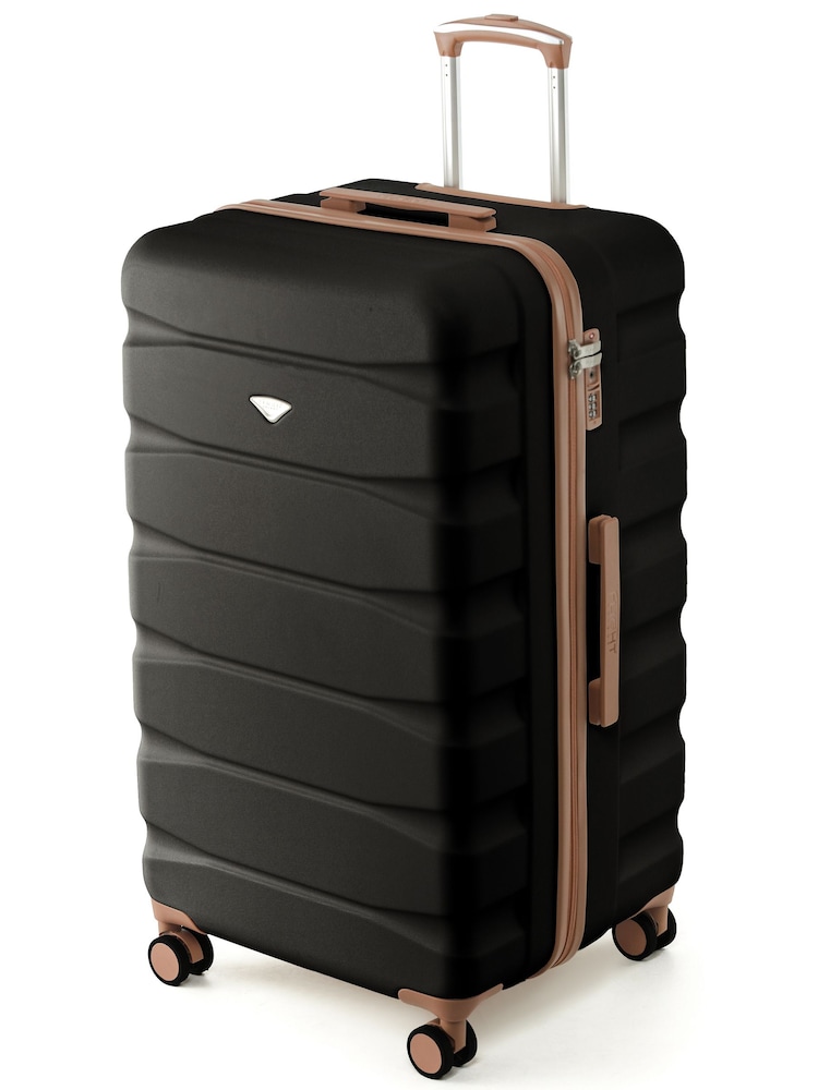 Flight Knight Black Ground 80cm Trunk Suitcase Hard Shell Checked Luggage Long-Haul Travel Large Capacity Interior & TSA Lock Approved on Most UK  Airlines - Image 1 of 1