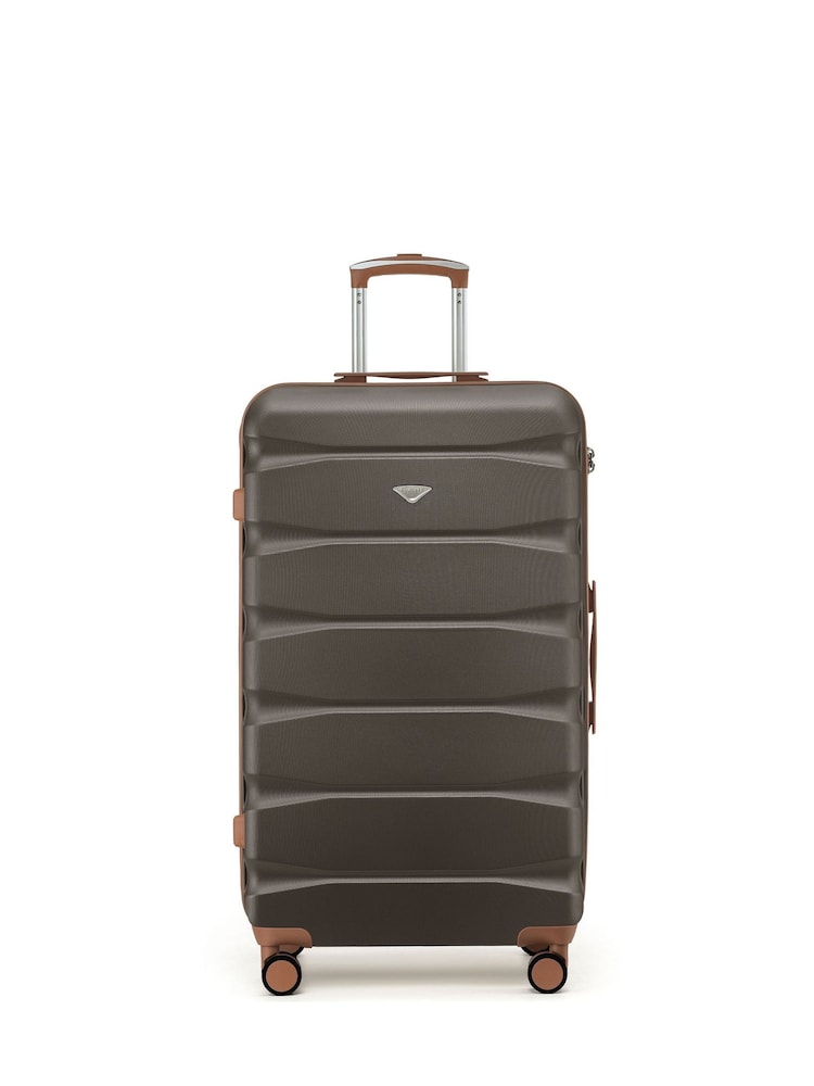 Flight Knight Brown 80cm Trunk Suitcase Hard Shell Checked Luggage Long-Haul Travel Large Capacity Interior & TSA Lock Approved on Most UK  Airlines - Image 3 of 3