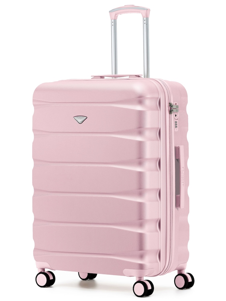Flight Knight Light Pink 8 Wheel ABS Hard Case Hold Suitcase - Image 1 of 1 Flight Knight Light Pink 8 Wheel ABS Hard Case Hold Suitcase - Image 1 of 1