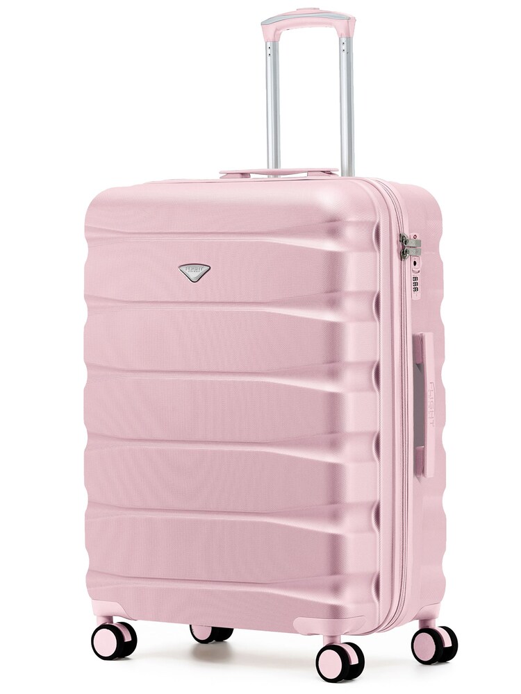Flight Knight Light Pink 8 Wheel ABS Hard Case Hold Suitcase - Image 2 of 4 Flight Knight Light Pink 8 Wheel ABS Hard Case Hold Suitcase - Image 2 of 4