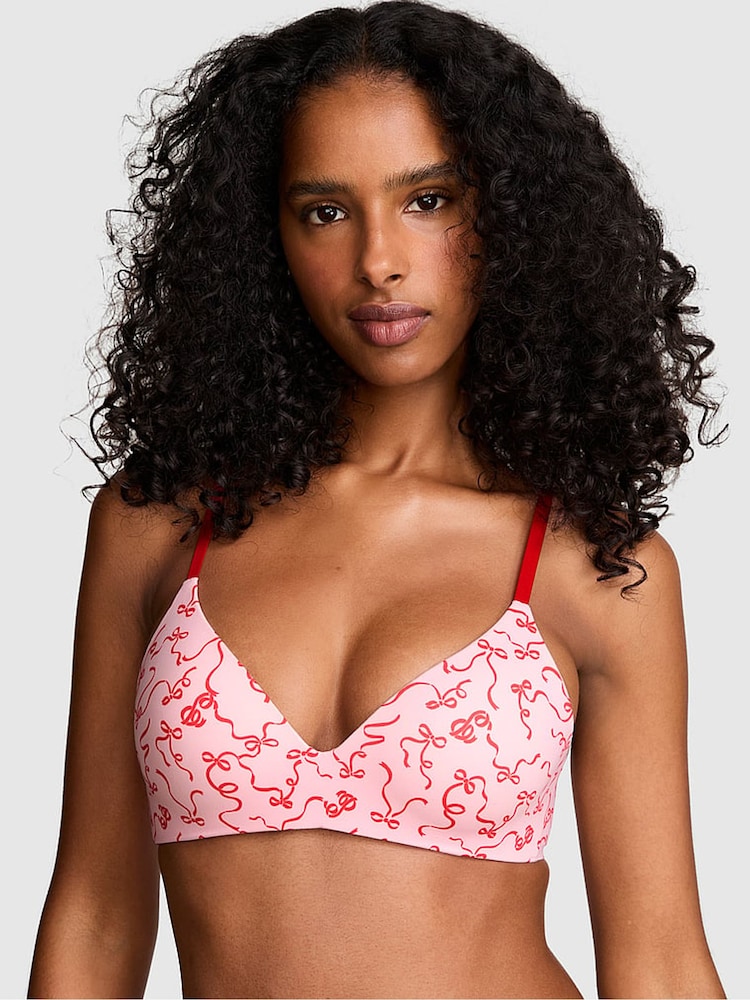 Victoria's Secret Pink Coconut Pink Bows Non Wired Push Up Bra - Image 2 of 3 Victoria's Secret Pink Coconut Pink Bows Non Wired Push Up Bra - Image 2 of 3