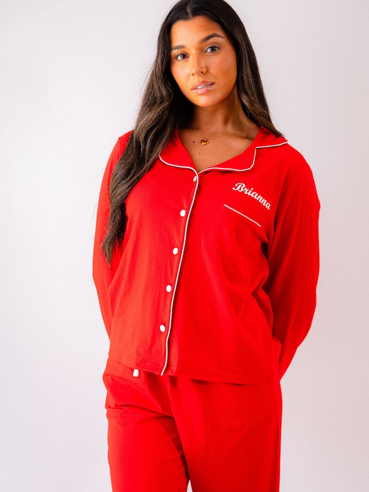 Lulabay Personalised Jersey Long Pyjamas - Image 2 of 2