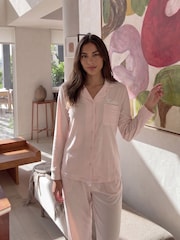 Lulabay Personalised Luxury Ribbed Jersey Long Pyjamas - Image 1 of 2
