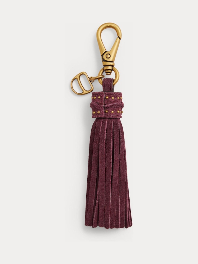 Lauren Ralph Lauren Suede Studded Tassle Bag Charm - Immagine 2 di 2