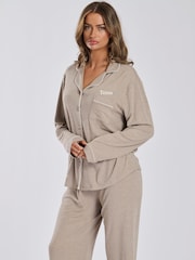 Personalised Luxury Ribbed Jersey Long Pyjamas - Image 1 of 1