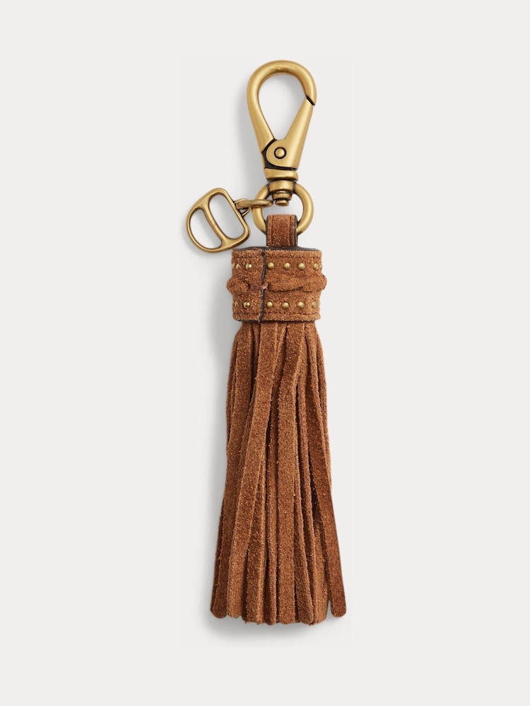 Lauren Ralph Lauren Suede Studded Tassle Bag Charm - Immagine 2 di 2