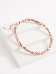 Rose Gold Tone Sparkle Tube Short Necklace - Image 3 of 4