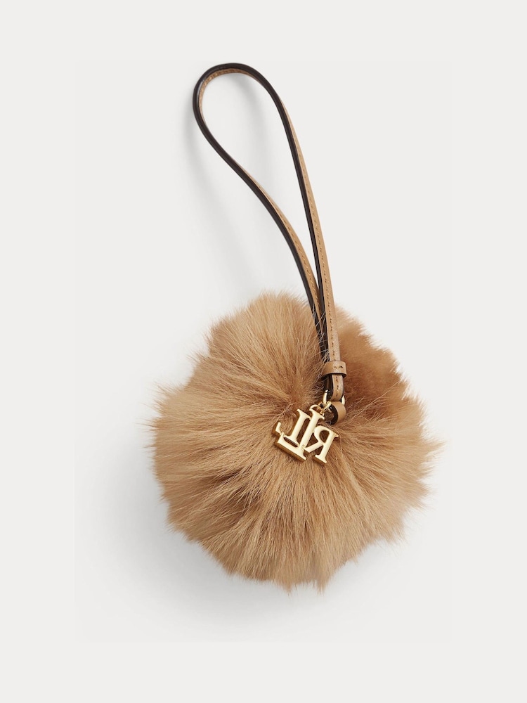 Lauren Ralph Lauren Brown Small Faux Fur Pom Pom Bag Charm - Image 2 of 2