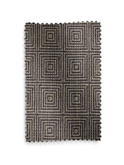 Black/White Monochrome Woven Geometric Wave Header Lined Curtains - Image 6 of 6