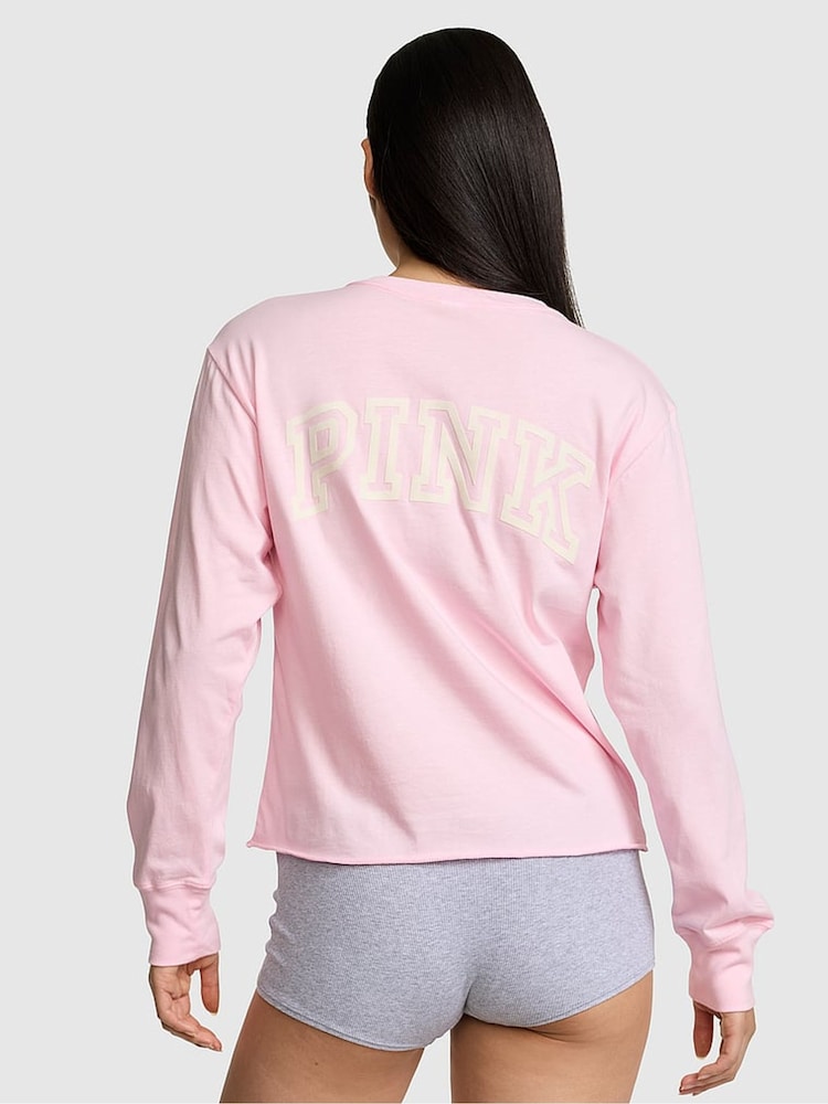 Victoria's Secret Pink Coconut Pink Cotton Long Sleeve T-Shirt - Image 2 of 2