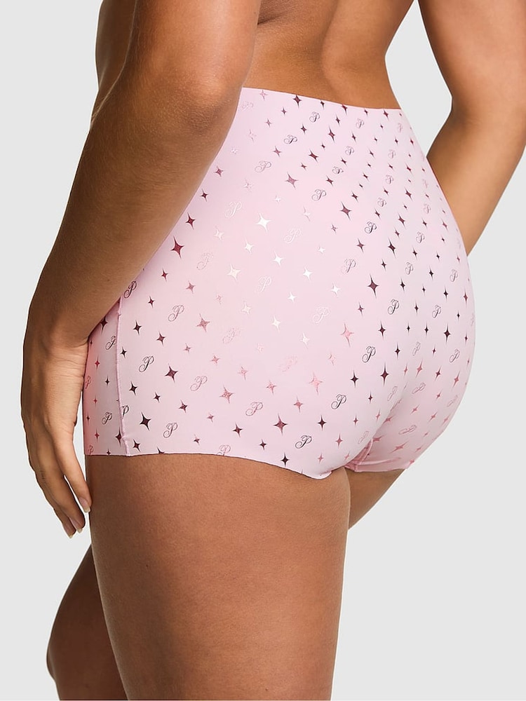 Victoria's Secret PINK Pink Tulip Foil Stars Short No Show Knickers - Image 2 of 3 Victoria's Secret PINK Pink Tulip Foil Stars Short No Show Knickers - Image 2 of 3