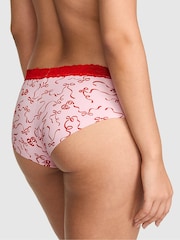 Victoria's Secret Pink Coconut Pink Bows Hipster Lace Trim Knickers - Image 2 of 2