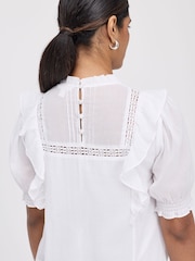 Finery White Jolin Puff Sleeve Cotton Top - Image 3 of 4