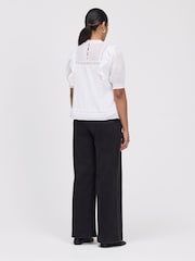 Finery White Jolin Puff Sleeve Cotton Top - Image 4 of 4