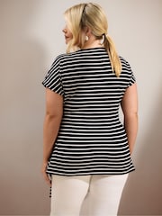 Live Unlimited Blue Stripe Jersey Side Tie Top - Image 2 of 5