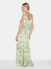 Jigsaw Green Sketch Rose Tie Maxi Dress - Image 5 of 5
