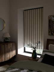 Green/White Stripe Ready Made Blackout Roller Blind - Image 3 of 6