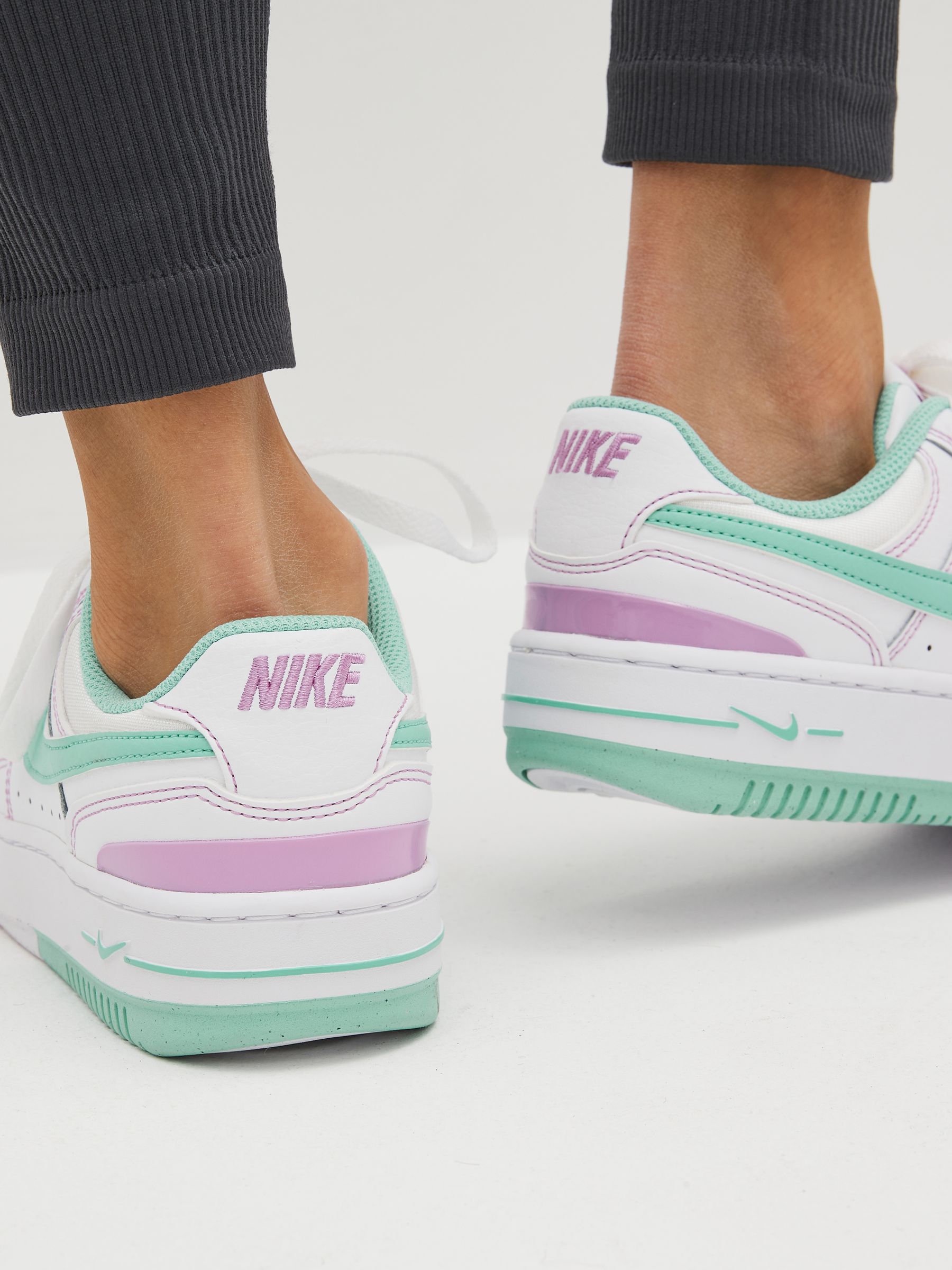nike air force 1 shadow trainers in off white and pink