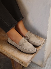 Linzi Natural Truly Loafers With Bow Detail - Image 1 of 6
