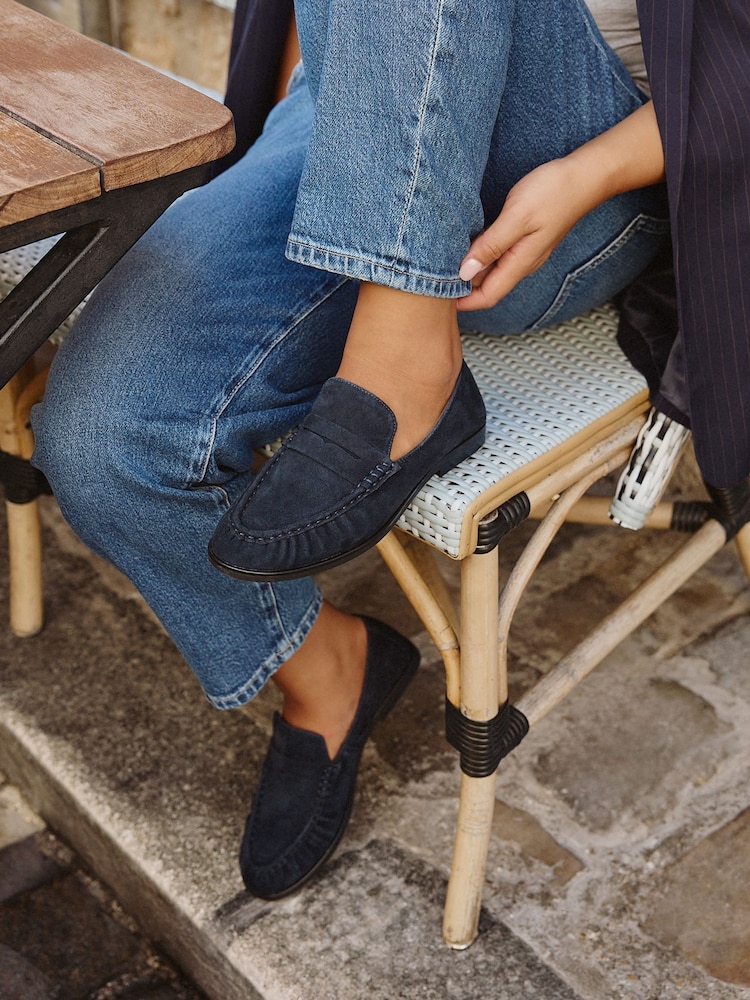 Linzi Blue Belmont Ruched Loafers - Image 1 of 5 Linzi Blue Belmont Ruched Loafers - Image 1 of 5