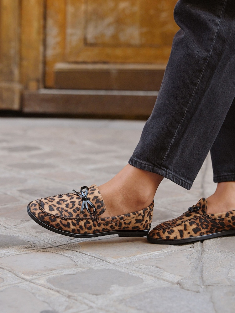 Linzi Animal Truly Loafers With Bow Detail - Image 1 of 6