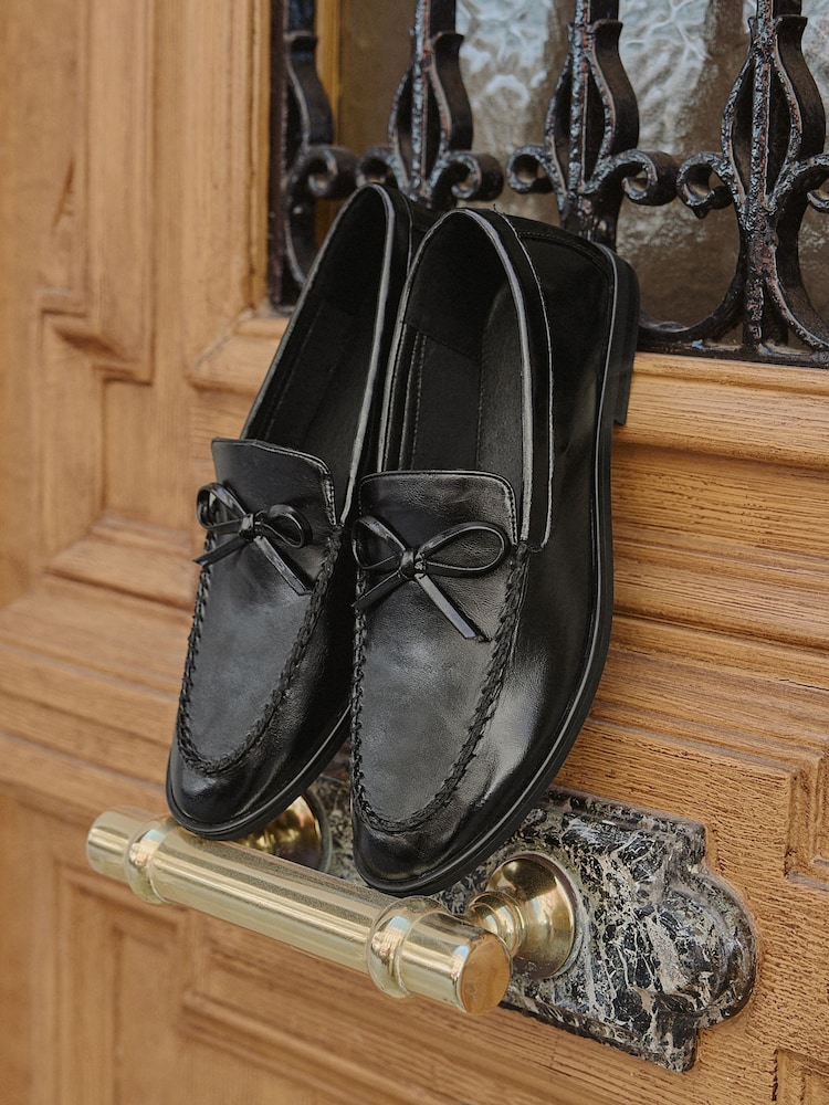 Linzi Black Truly Loafers With Bow Detail - Image 1 of 5