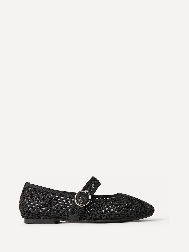 Linzi Black Monaco Mesh Mary Jane Pumps - Image 2 of 5