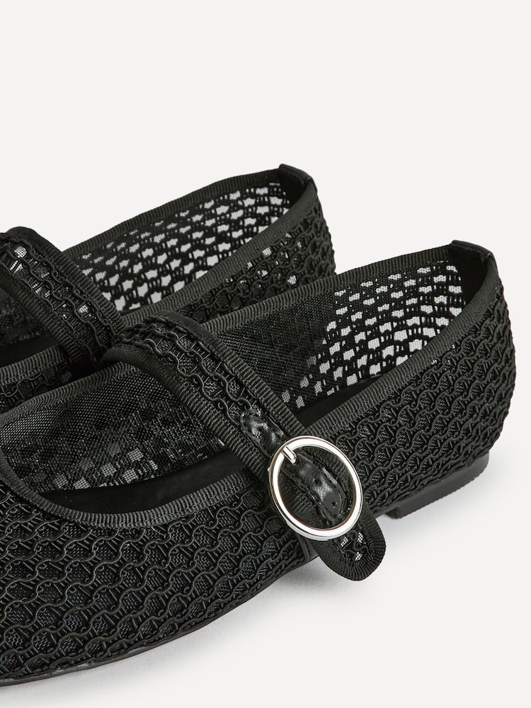 Linzi Black Monaco Mesh Mary Jane Pumps - Image 5 of 5