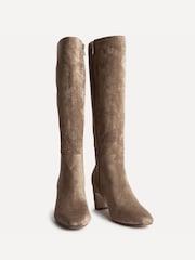 Linzi Natural Signature Block Heeled High Leg Boots - Image 3 of 5