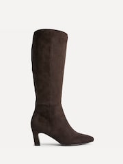 Linzi Brown Suede Signature Block Heeled High Leg Boots - Image 2 of 5