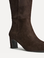 Linzi Brown Suede Signature Block Heeled High Leg Boots - Image 5 of 5
