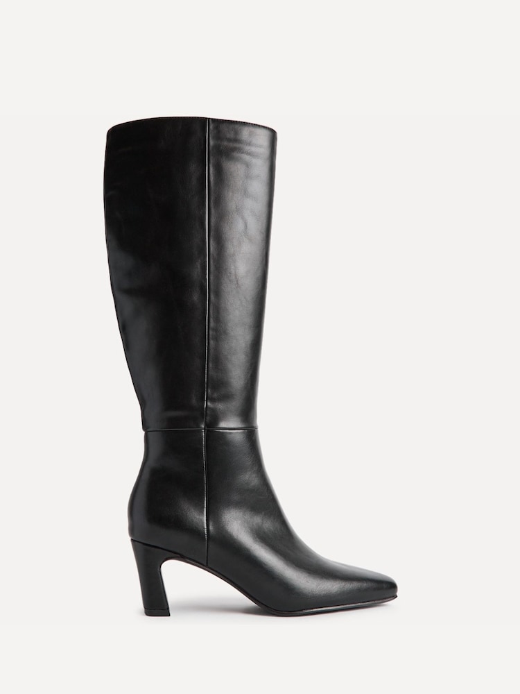 Linzi Black Signature Block Heeled High Leg Boots - Image 2 of 4 Linzi Black Signature Block Heeled High Leg Boots - Image 2 of 4