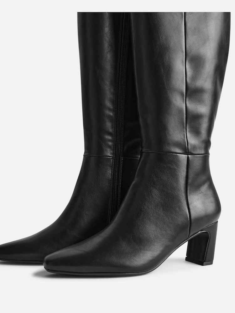 Linzi Black Signature Block Heeled High Leg Boots - Image 4 of 4 Linzi Black Signature Block Heeled High Leg Boots - Image 4 of 4