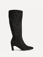 Linzi Black Suede Signature Block Heeled High Leg Boots - Image 2 of 5
