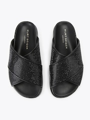 Kurt Geiger London Black Fabric Footbed Sandals - Image 2 of 4